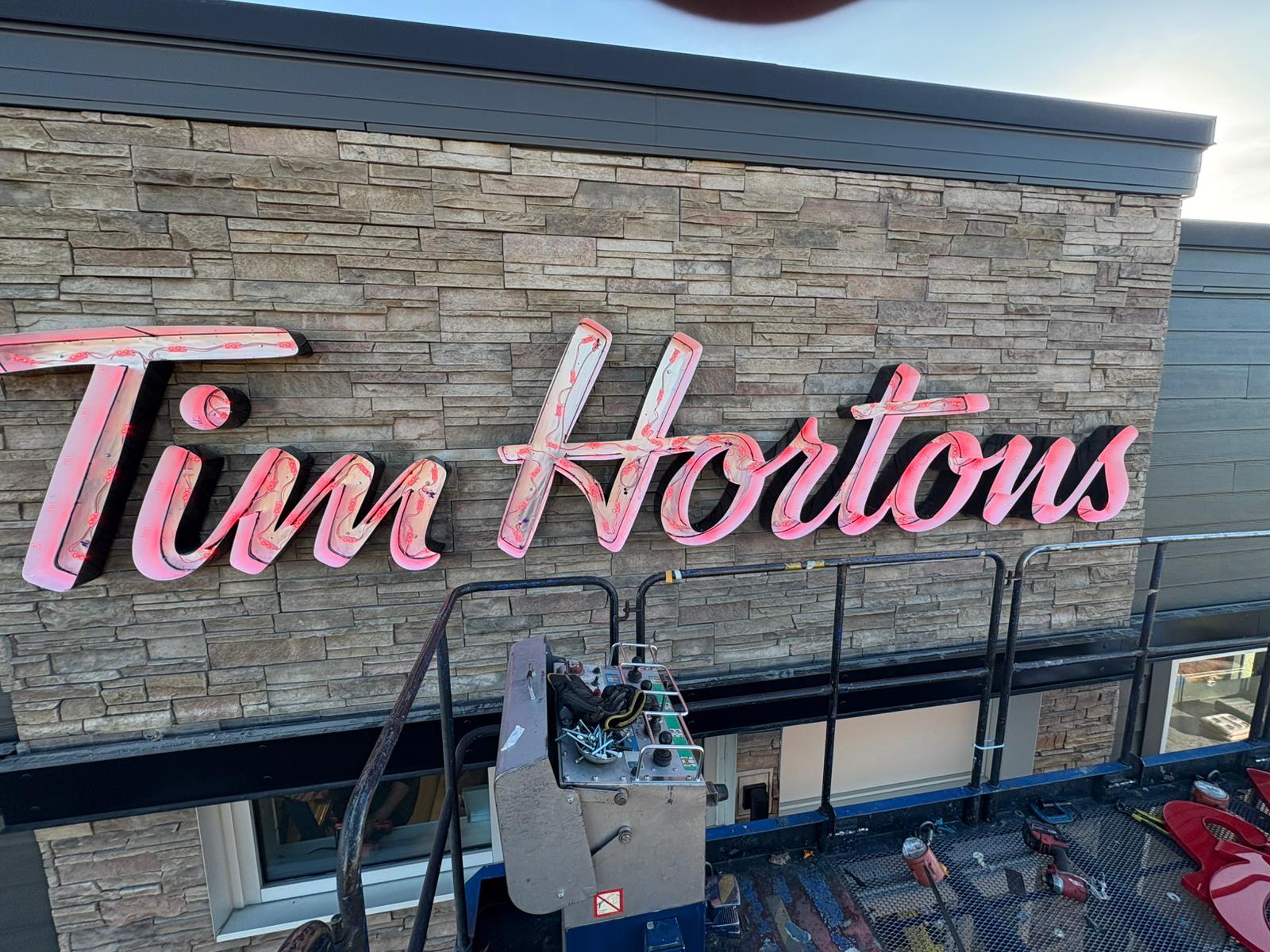 Tim Hotronts Sign Sign Manufacturer in Saskatoon | Wolfecroft Signs